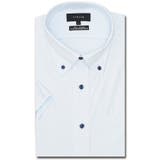 73サックス | ノーアイロンストレッチ スタンダードフィット ボタンダウン半袖ニットシャツ | TAKA-Q MEN