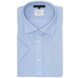 73サックス | 形態安定 吸水速乾 スタンダードフィット ワイドカラー半袖シャツ | TAKA-Q MEN