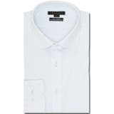 73サックス | ノーアイロンストレッチ スタンダードフィット ワイドカラー長袖ニットシャツ | TAKA-Q MEN