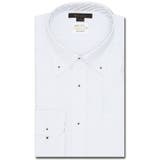 01白 | 形態安定 吸水速乾 スタンダードフィット ボタンダウン長袖シャツ | TAKA-Q MEN