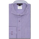 80パープル | 形態安定 吸水速乾 スタンダードフィット カッタウェイ長袖シャツ | TAKA-Q MEN