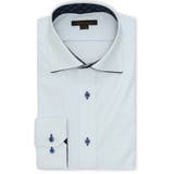 73サックス | ノンアイロンストレッチ NEWスタンダードフィット ワイドカラー長袖ニットシャツ | TAKA-Q MEN