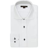 01白 | ノンアイロンストレッチ NEWスタンダードフィット カッタウェイ長袖ニットシャツ | TAKA-Q MEN