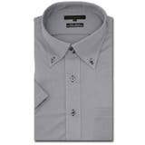 04グレー | ノーアイロンストレッチ スタンダードフィット ドゥエボタンダウン半袖ニットシャツ | TAKA-Q MEN