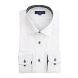 01白 | 形態安定 レギュラーフィット ワイドカラー長袖シャツ | TAKA-Q MEN