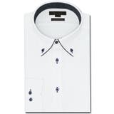 01白 | ノーアイロンストレッチ スタンダードフィット ボタンダウン長袖ニットシャツ | TAKA-Q MEN