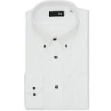 01白 | イージーアイロン NEWスタンダードフィット ショートボタンダウン長袖シャツ | TAKA-Q MEN