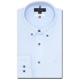 73サックス | アイスカプセル スタンダードフィット ボタンダウン長袖ニットシャツ | TAKA-Q MEN