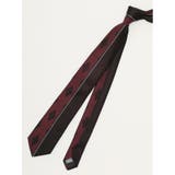 15ワイン | シルク混 パネル柄 ナロータイ 7.0cm幅 | TAKA-Q MEN