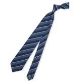 75紺 | セッテピエゲ シルクストライプ柄 レギュラータイ 8cm幅 | TAKA-Q MEN