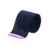 75紺 | シルクニット ソリッドナロータイ 6.0cm幅 | TAKA-Q MEN