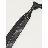 シルク混 パネル柄 レギュラータイ 7.5cm幅 | TAKA-Q MEN | 詳細画像2