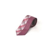 14ワイン | シルク混 パネル柄レギュラータイ 7.5cm幅 | TAKA-Q MEN
