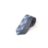 75紺 | シルク混 パネル柄レギュラータイ 7.5cm幅 | TAKA-Q MEN