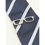 シルク混 ネクタイ＆タイバーセット 角眼鏡ストライプ | TAKA-Q MEN | 詳細画像12 