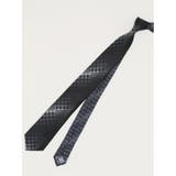06グレー | シルク パネル柄 ナロータイ 7.0cm幅 | TAKA-Q MEN