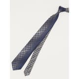75紺 | シルク パネル柄 ナロータイ 7.0cm幅 | TAKA-Q MEN