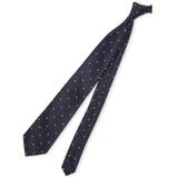 75紺 | ウォッシャブル ドット柄 レギュラータイ 8.0cm幅 | TAKA-Q MEN
