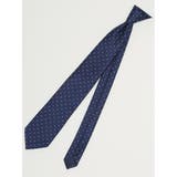 75紺 | エコウォッシャブル ドット柄 レギュラータイ 8.0cm幅 | TAKA-Q MEN