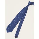 75紺 | エコウォッシャブル ドット柄 レギュラータイ 8.0cm幅 | TAKA-Q MEN
