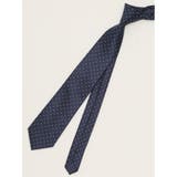 75紺 | エコウォッシャブル ドット柄 レギュラータイ 8.0cm幅 | TAKA-Q MEN