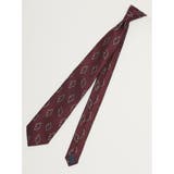 14ワイン | エコウォッシャブル 小紋柄 レギュラータイ 8.0cm幅 | TAKA-Q MEN