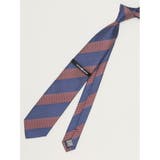 75紺 | リネン混 ストライプ柄 レギュラータイ 8.0cm幅 | TAKA-Q MEN