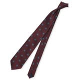 14ワイン | ウォッシャブル 小紋柄 レギュラータイ 8.0cm幅 | TAKA-Q MEN