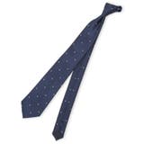 75紺 | ウォッシャブル ドット柄 レギュラータイ 8.0cm幅 | TAKA-Q MEN