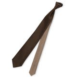 シルクサテン リバーシブル ナロータイ 7.5cm幅 茶×ベージュ | TAKA-Q MEN | 詳細画像1 