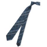 70青 | 日本製シルク デザインチェック柄 レギュラータイ 8.0cm幅 | TAKA-Q MEN