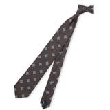 30茶 | 日本製 シルク フラワー小紋柄 レギュラータイ 8.0cm幅 | TAKA-Q MEN