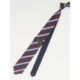 14ワイン | シルクストライプ柄 クレリックナロータイ 7.0cm幅 | TAKA-Q MEN