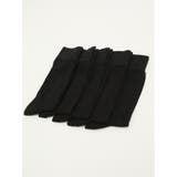 05黒 | 【WEB限定】抗菌防臭 クルーソックス5P | TAKA-Q MEN