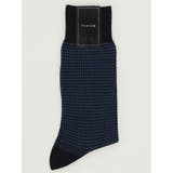 75紺 | 抗菌防臭 千鳥柄クルーソックス | TAKA-Q MEN