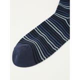 ストレッチ抗菌防臭 ボーダー柄クルーソックス | TAKA-Q MEN | 詳細画像5