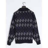 配色ダイヤ柄 ショールカラーニットアウター | TAKA-Q MEN | 詳細画像27