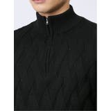 クロス編み スタンドハーフZIP ニット | TAKA-Q MEN | 詳細画像19 