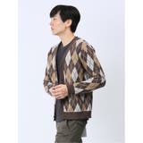 アーガイル柄 Vネック ニットカーディガン | TAKA-Q MEN | 詳細画像12 