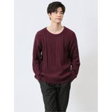 15ワイン | ふわもち ケーブル クルーニット | TAKA-Q MEN