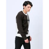 ストレッチウォッシャブル ふわもち配色チェック柄 クルーニット | TAKA-Q MEN | 詳細画像16 