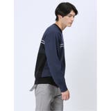 ストレッチウォッシャブル ふわもち配色チェック柄 クルーニット | TAKA-Q MEN | 詳細画像4 