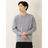 03ライトグレー | クロスストレッチ クルーネックニット | TAKA-Q MEN