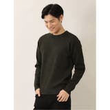 05黒 | クロスストレッチ クルーネックニット | TAKA-Q MEN