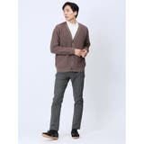 エステルヘリンボン Vネック ニットカーディガン | TAKA-Q MEN | 詳細画像10 