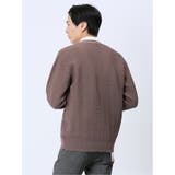 エステルヘリンボン Vネック ニットカーディガン | TAKA-Q MEN | 詳細画像2 