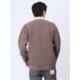 エステルヘリンボン Vネック ニットカーディガン | TAKA-Q MEN | 詳細画像3 