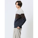 クロスストレッチ パネルボーダー クルーニット | TAKA-Q MEN | 詳細画像2 