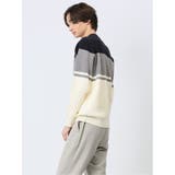 クロスストレッチ パネルボーダー クルーニット | TAKA-Q MEN | 詳細画像22 