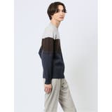 クロスストレッチ パネルボーダー クルーニット | TAKA-Q MEN | 詳細画像4 